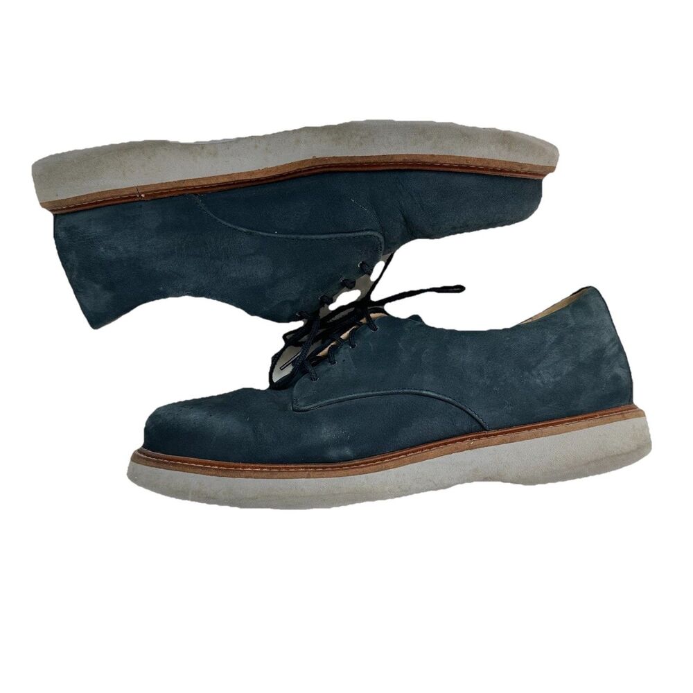 Samuel Hubbard Leather Shoes Womens 9 Oxford Blue W1100-016 Preppy Chunky Sole